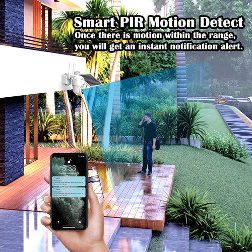 23600 Mah Solar Powered 1080P PTZ Security Camera E245627