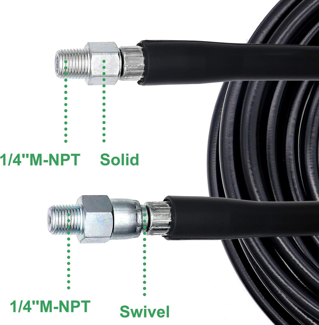 Sewer Jetter Kit 50FT, 5800PSI Drain Cleaner Hose 1/4 Inch NPT, Sewer Jetting Nozzle with Spanner Waterproof Tape P523660
