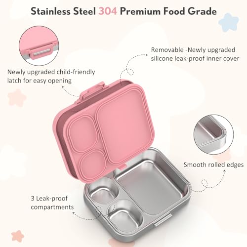 3 Compartment Leak Proof Stainless Steel Bento Box T479412