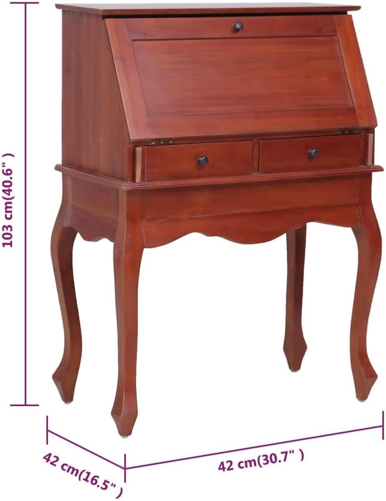 Brown Solid Mahogany Secretary Desk B7033