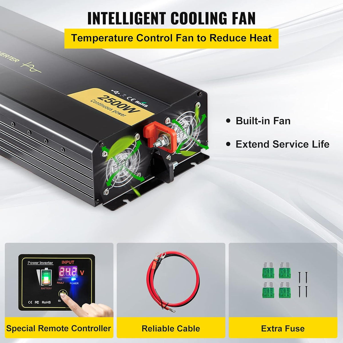 2500 Watt Pure Sine Wave Power Inverter R1170