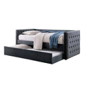 Contemporary Fabric Daybed with Trundle in Gray Q3385