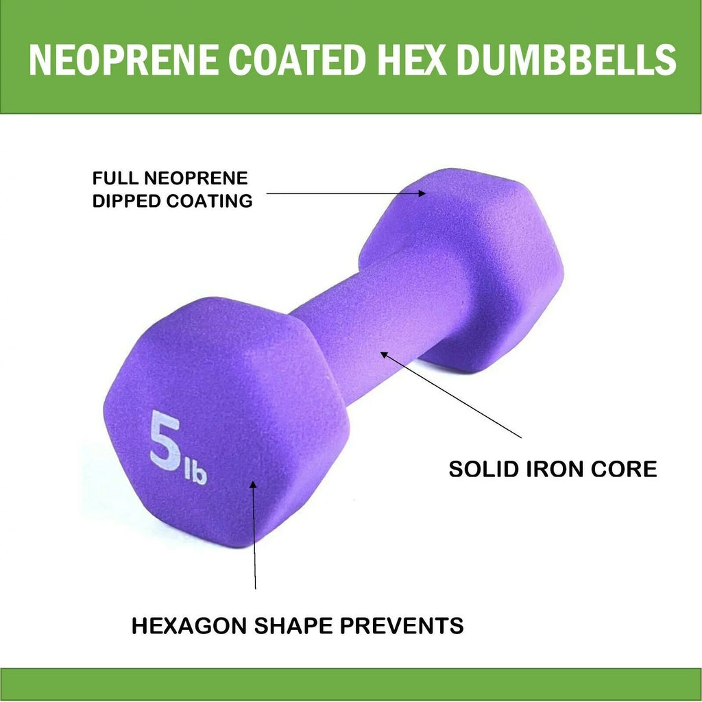 Neoprene 5 Lbs. Hex Dumbbells Set of 2 Z25341