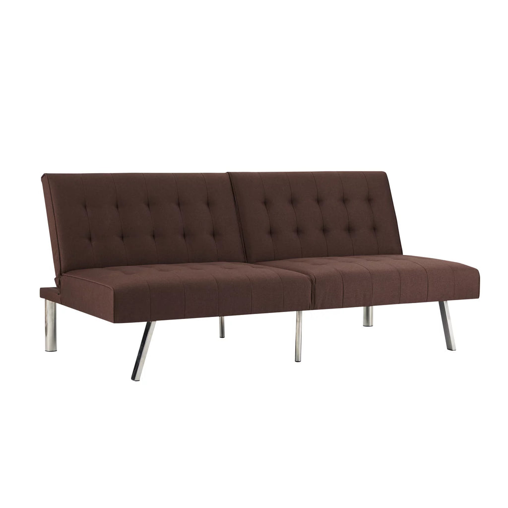 Espresso Linen Tufted Split Back Futon Sofa V755