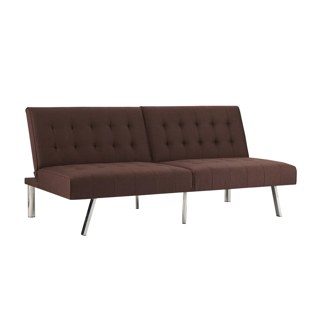 Espresso Linen Tufted Split Back Futon Sofa V755