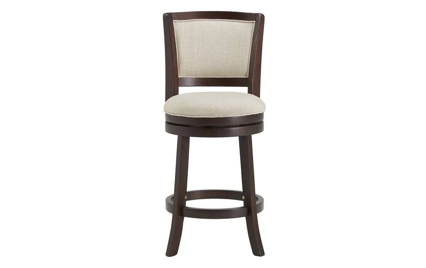 Beige/Dark Cherry Rubberwood Counter Stool C281