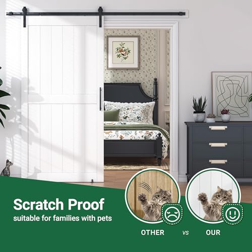White Sliding Barn Door with Hardware Kit N84375