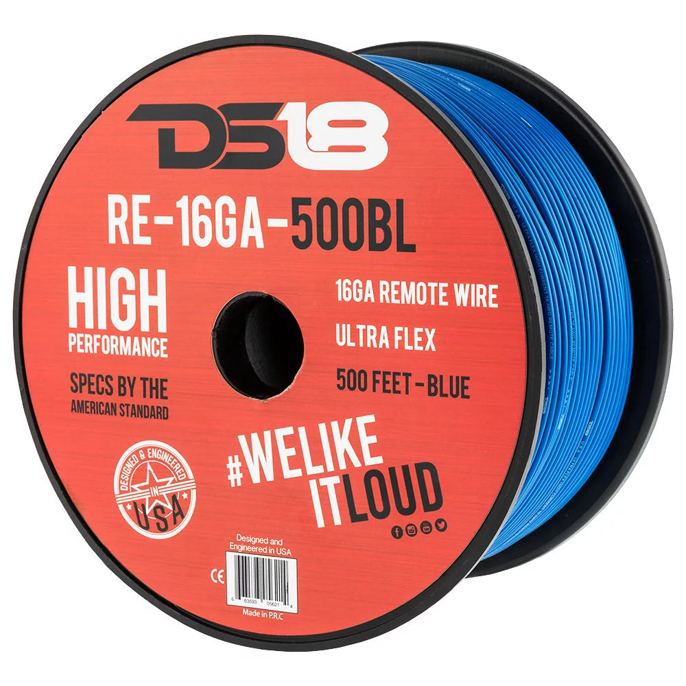 16 Gauge 500' Feet Red Primary Remote Wire 12V Auto Wiring Cable AWG Ultra Flex Spool A76393