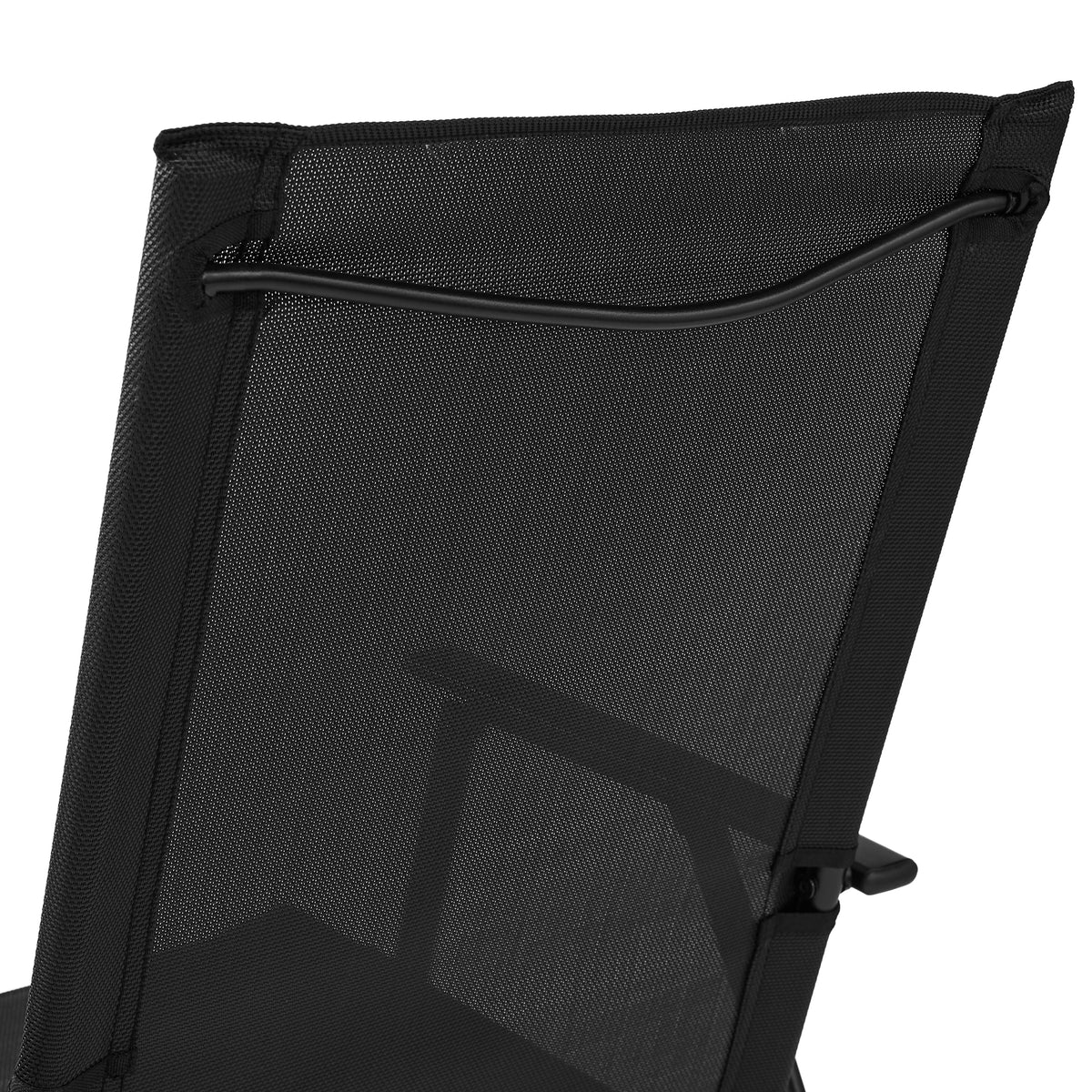 Black Steel and Sling Folding Outdoor Armchair Set of 2 H37355