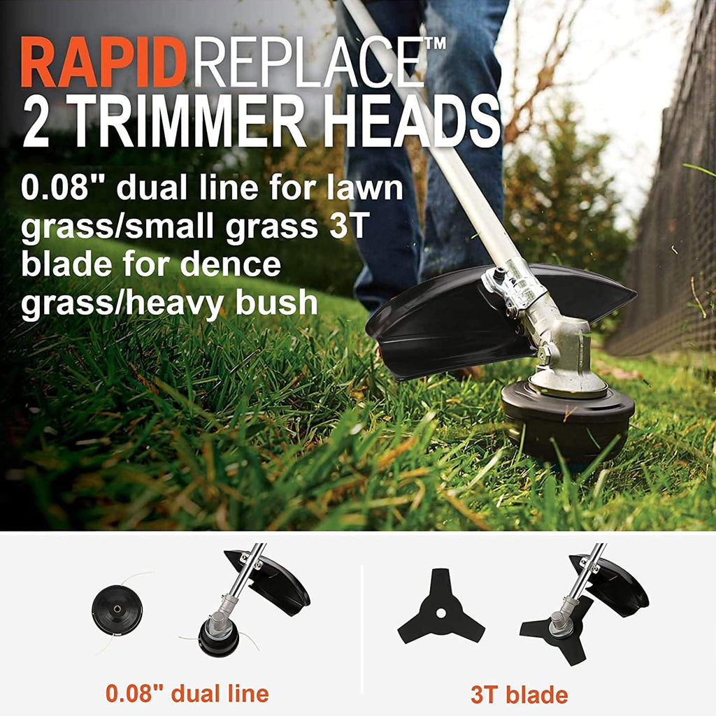 58CC 2-Cycle Gas Powered String Trimmer with 4 Detachable Head Straight Shaft Weed Wacker X633511