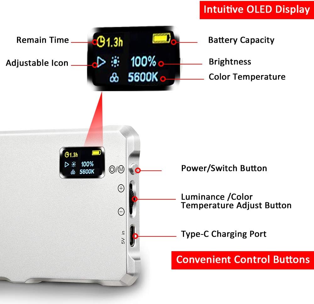 Portable LED Video Light with Rechargeable Battery B5129