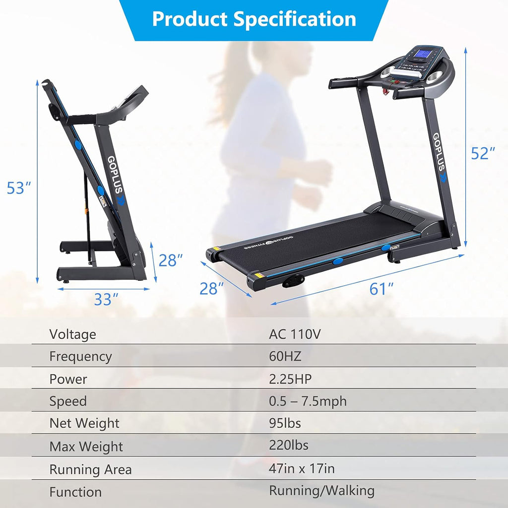 Foldable Treadmill with LCD Display Q581