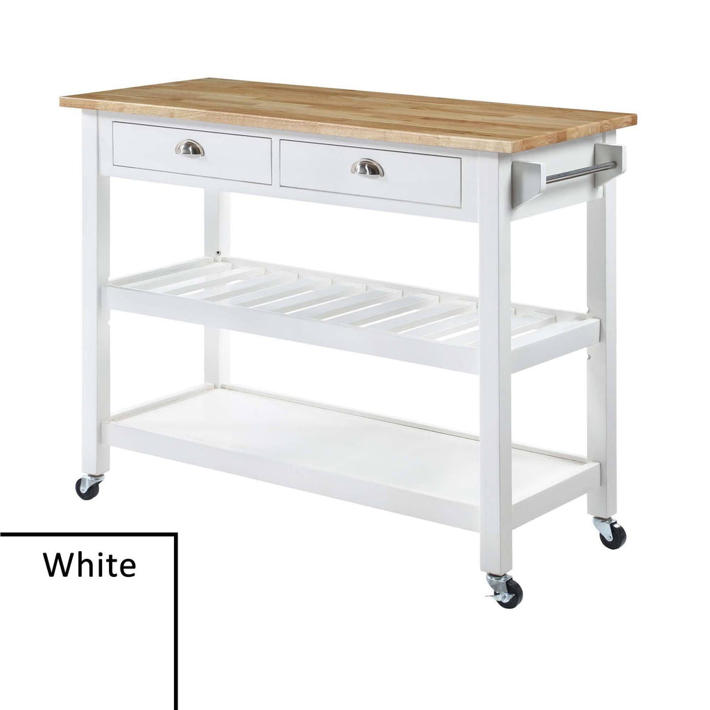 3 Tier Butcher Block Kitchen Cart with Drawers D5704