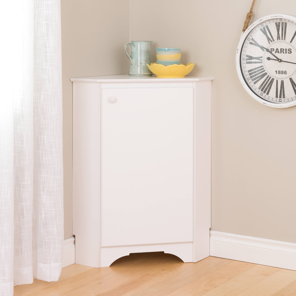 White Corner Storage Cabinet W544