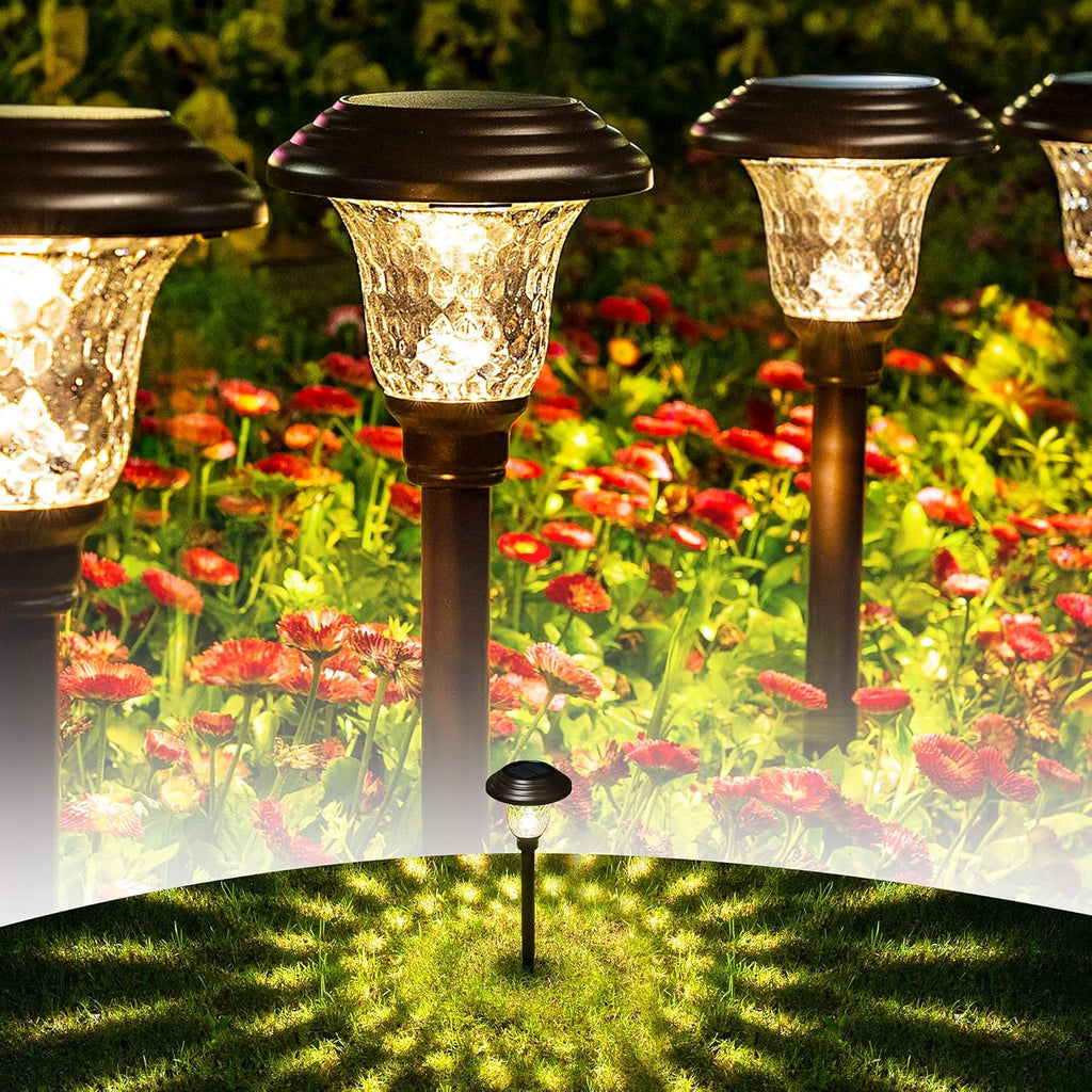 8 Pack Solar Pathway Lights, Stainless Steel G4705