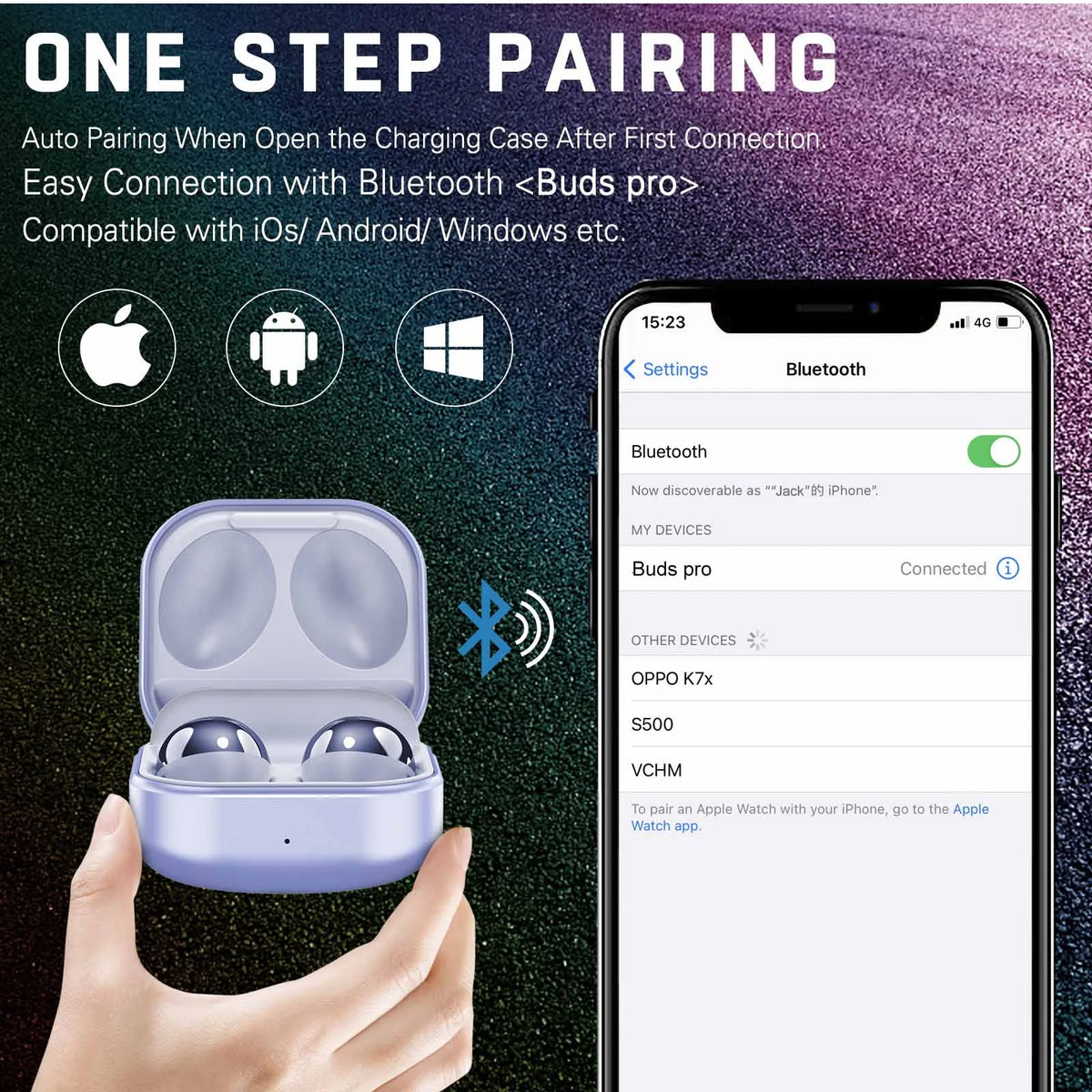 Amethyst Purple True Wireless Bluetooth Earbuds with Charging Case B3510