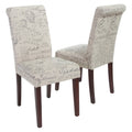 Beige Linen Dining Chair Set of 2 R78987