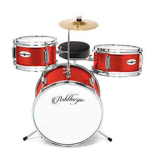 3-Piece Kids Drum Set with 14" Bass, Throne, Cymbal, Pedal & Drumsticks M282
