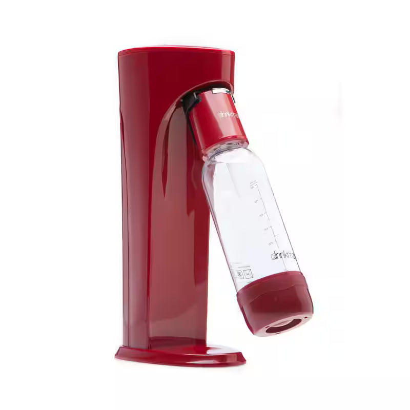 Red Sparkling Water and Soda Maker Machine with 60L CO2 Cartridge and 1L Bottle L82205
