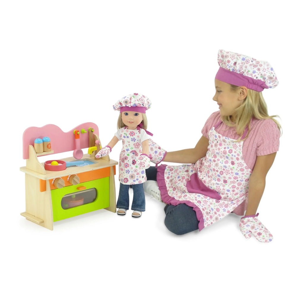 14.5 inch Doll Kitchen Set with Baking Oven, Stove, Sink and Cookware Accessories R4158