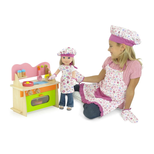 14.5 inch Doll Kitchen Set with Baking Oven, Stove, Sink and Cookware Accessories R4158