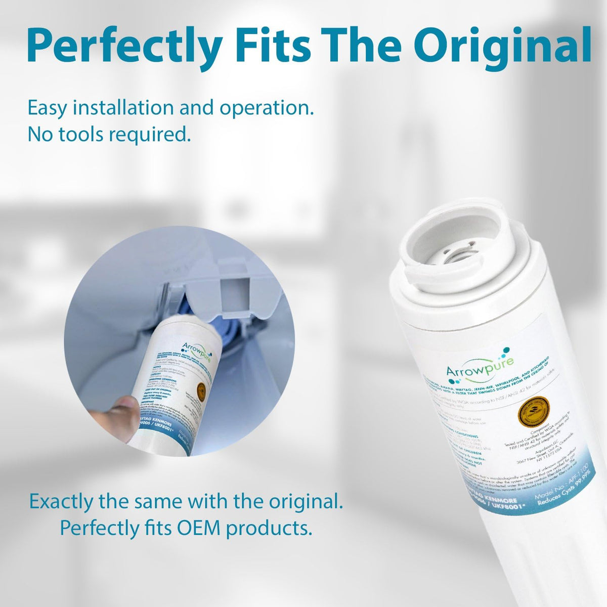 Refrigerator Water Filter Replacement Cartridge 5 Pack H6713