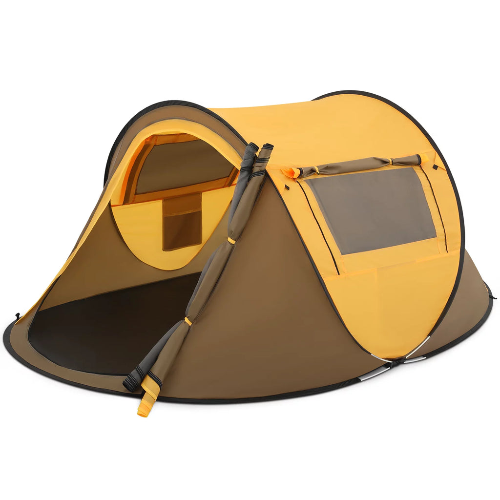 Yellow 3 Person Pop Up Tent with Carry Bag Q472410