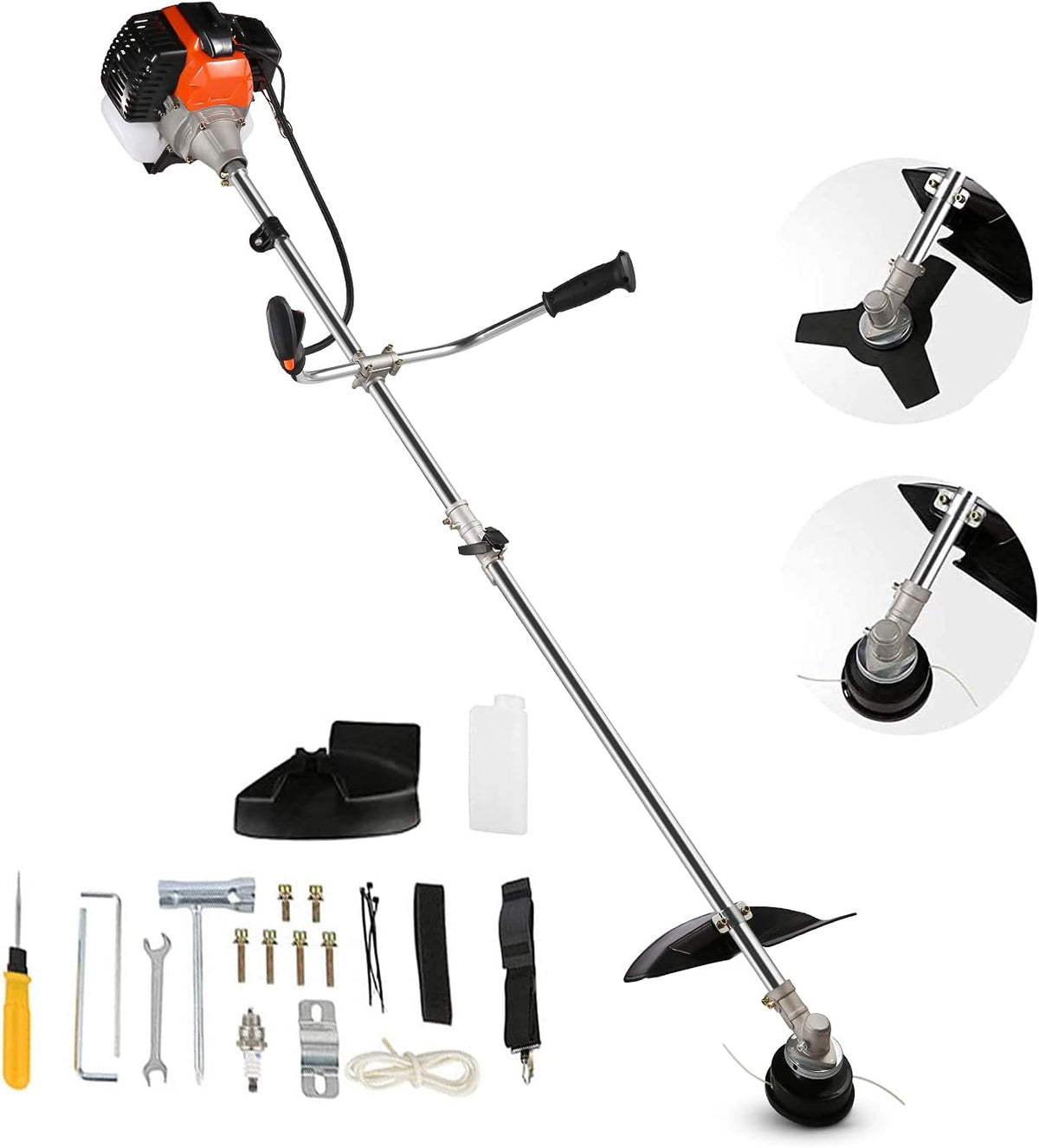 58CC 2-Cycle Gas Powered String Trimmer with 4 Detachable Head Straight Shaft Weed Wacker X633511
