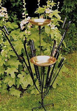 Double Cattail Birdbath K57541