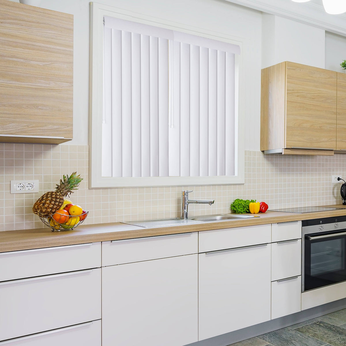 78 x 96 in. White PVC Vertical Blind M925