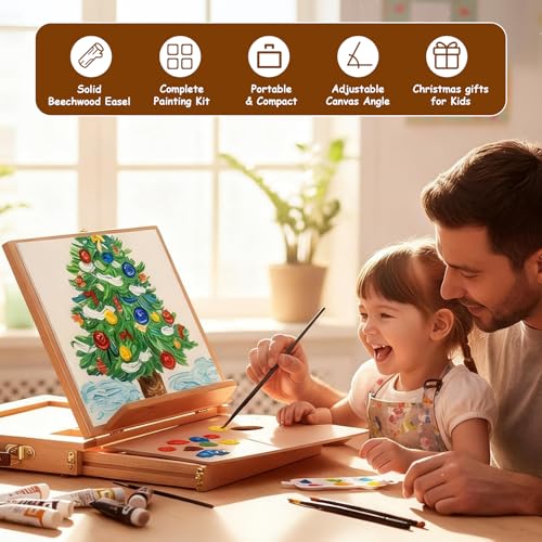 29 Pcs Acrylic Paint Set with Tabletop Easel F833982