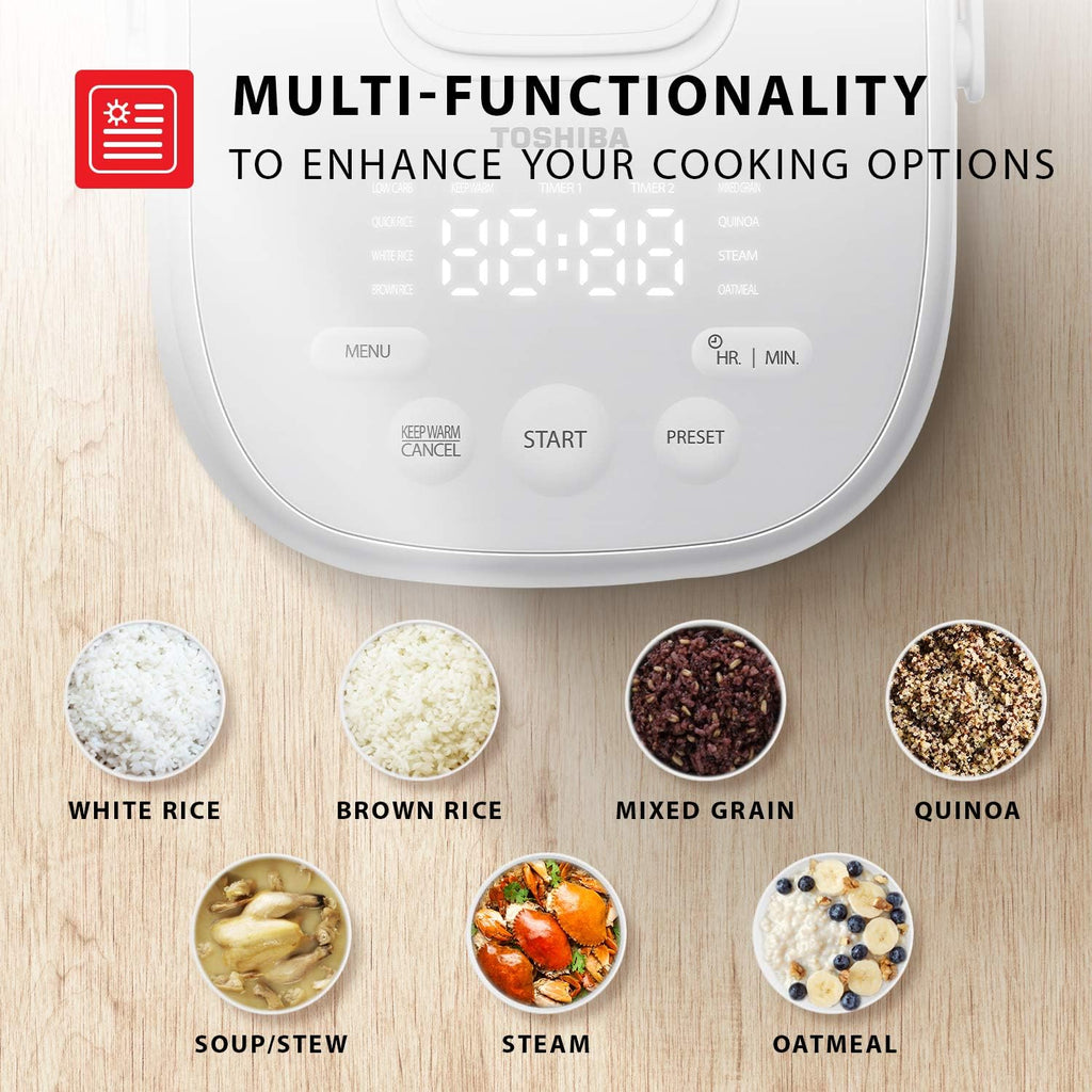 White 5.5 Cups Digital Multi-functional Rice Cooker R760192
