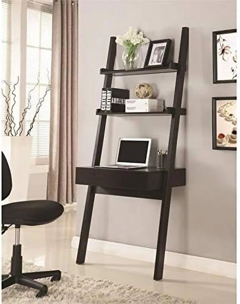 Cappuccino Wall Leaning Ladder Writing Desk C640593
