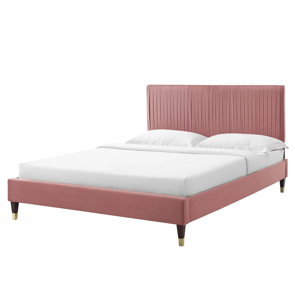 Full Size Velvet Platform Bed Frame K47447