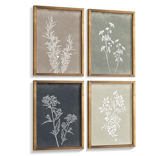 Framed Boho Botanical Print Wall Art Set of 4 M2926