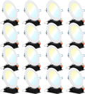 16 Pack 6 Inch Ultra Thin LED Recessed Ceiling Lights, 3000K Warm White, Dimmable 14W B72179