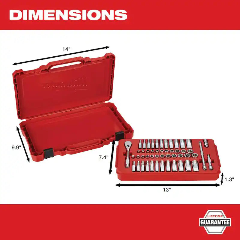 1/4 in. Drive SAE/Metric Ratchet and Socket Mechanics Tool Set (50-Piece) Z688