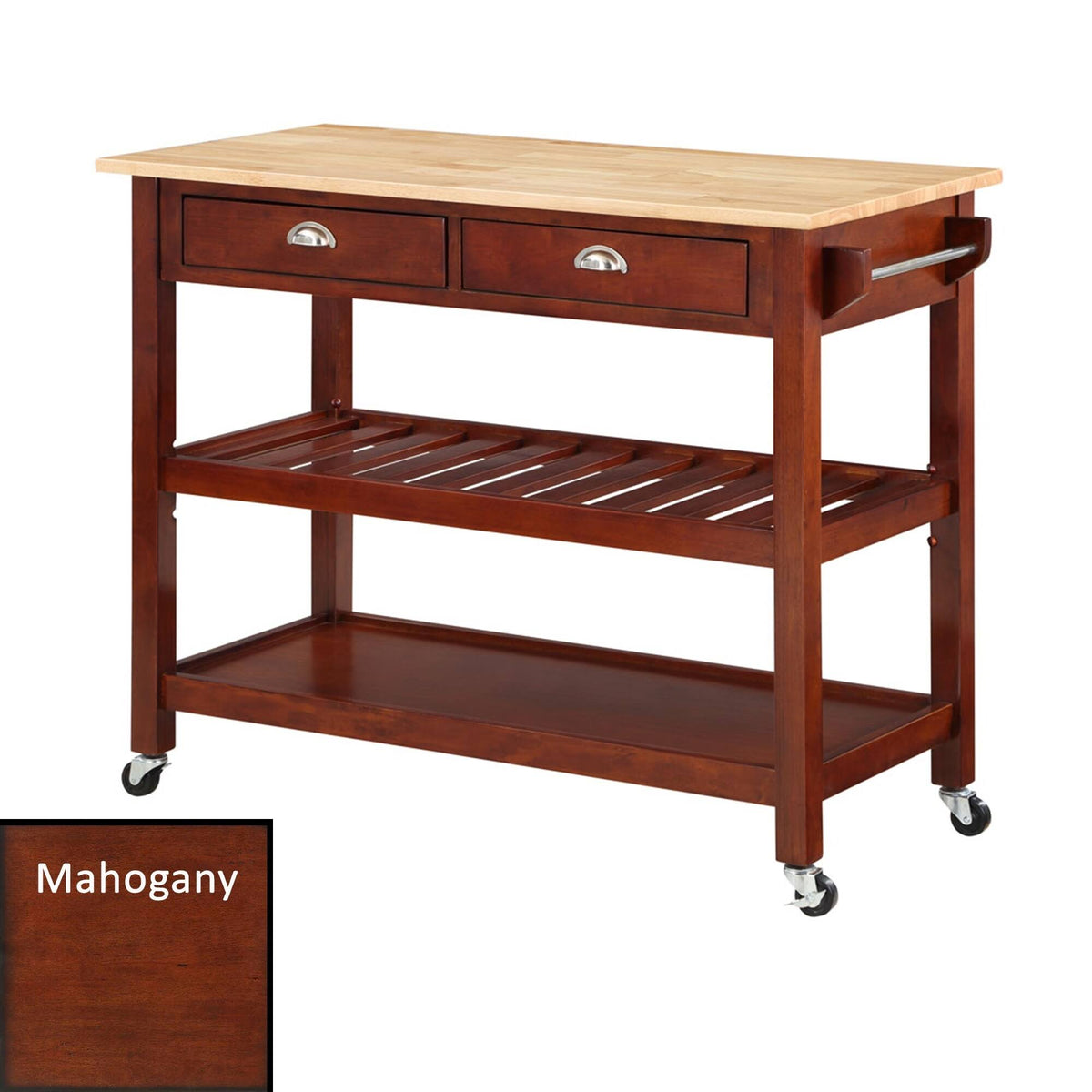3 Tier Butcher Block Kitchen Cart with Drawers D5704