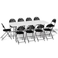 11 Pieces White Folding Plastic Table and Chair Set U27536