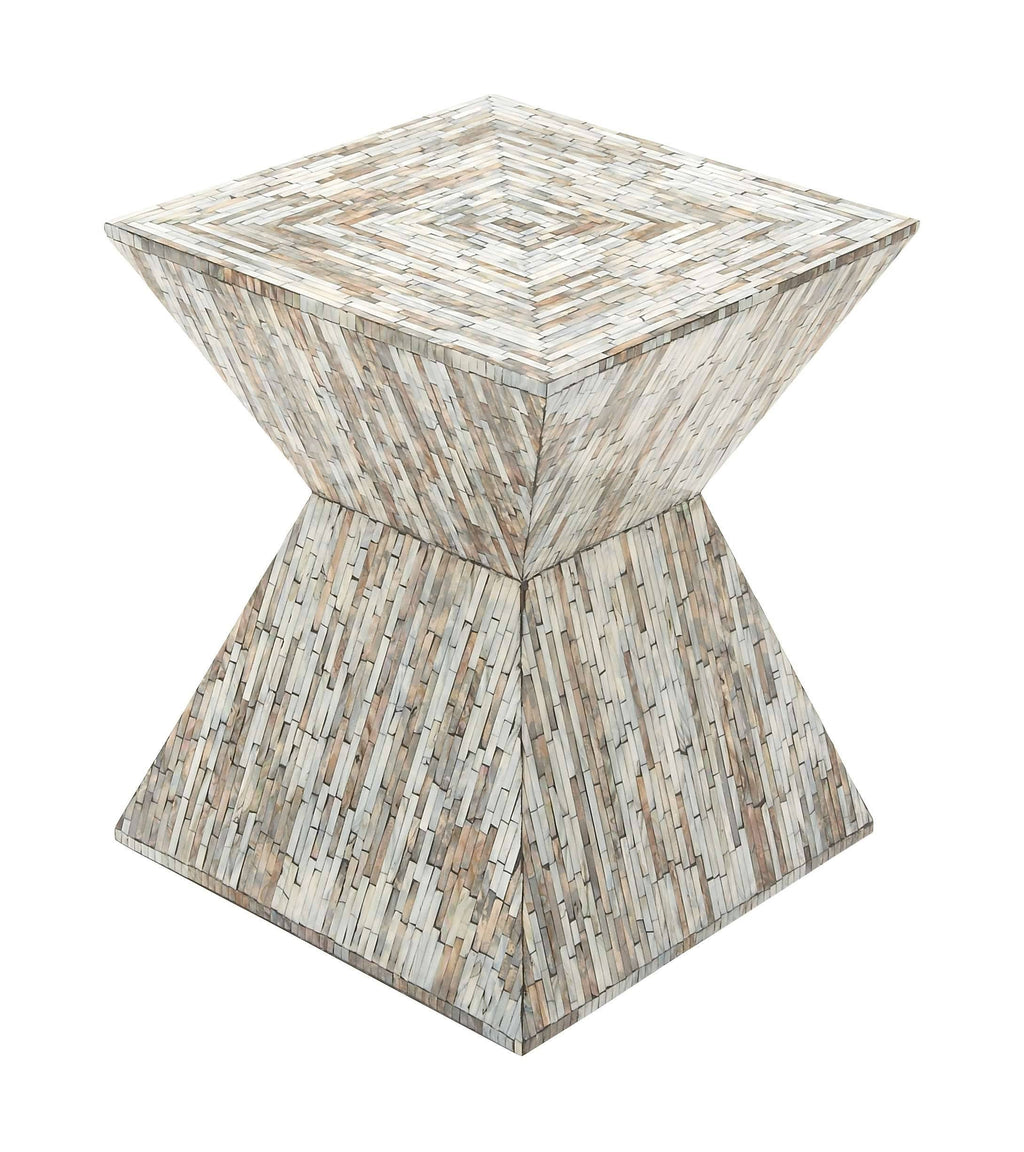 Wood Shell Inlay Accent Table L18142
