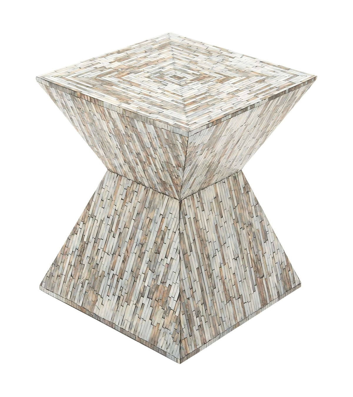 Wood Shell Inlay Accent Table L18142
