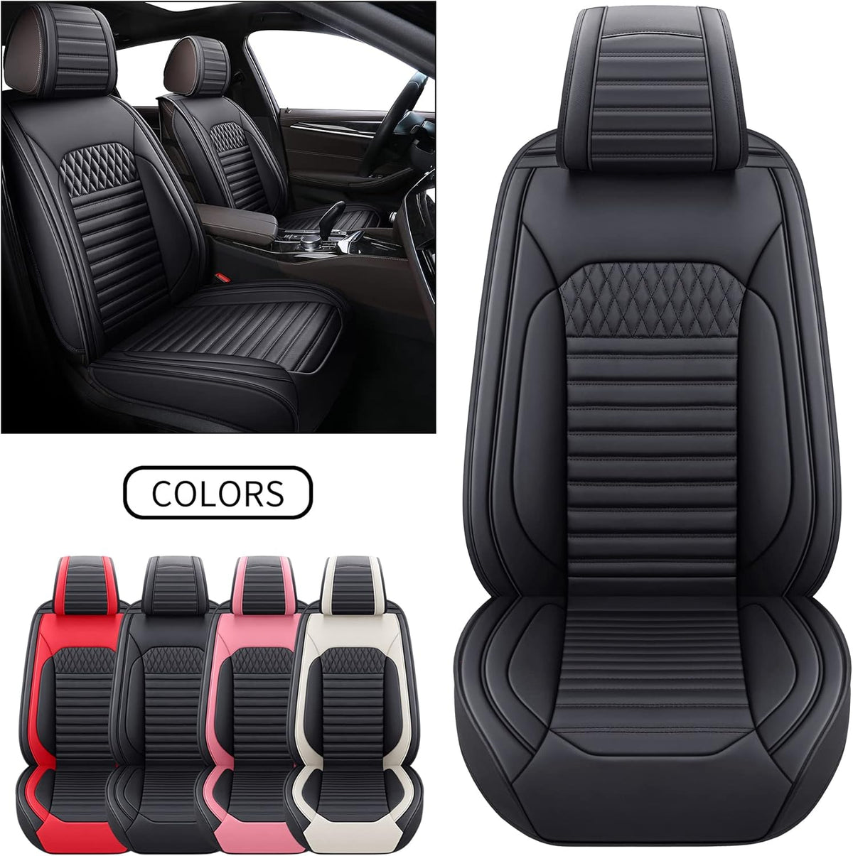 Black and Pink Full Set Seat Covers R467349