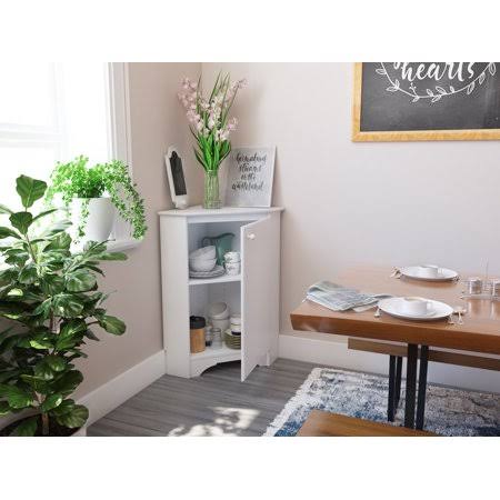 White Corner Storage Cabinet W544
