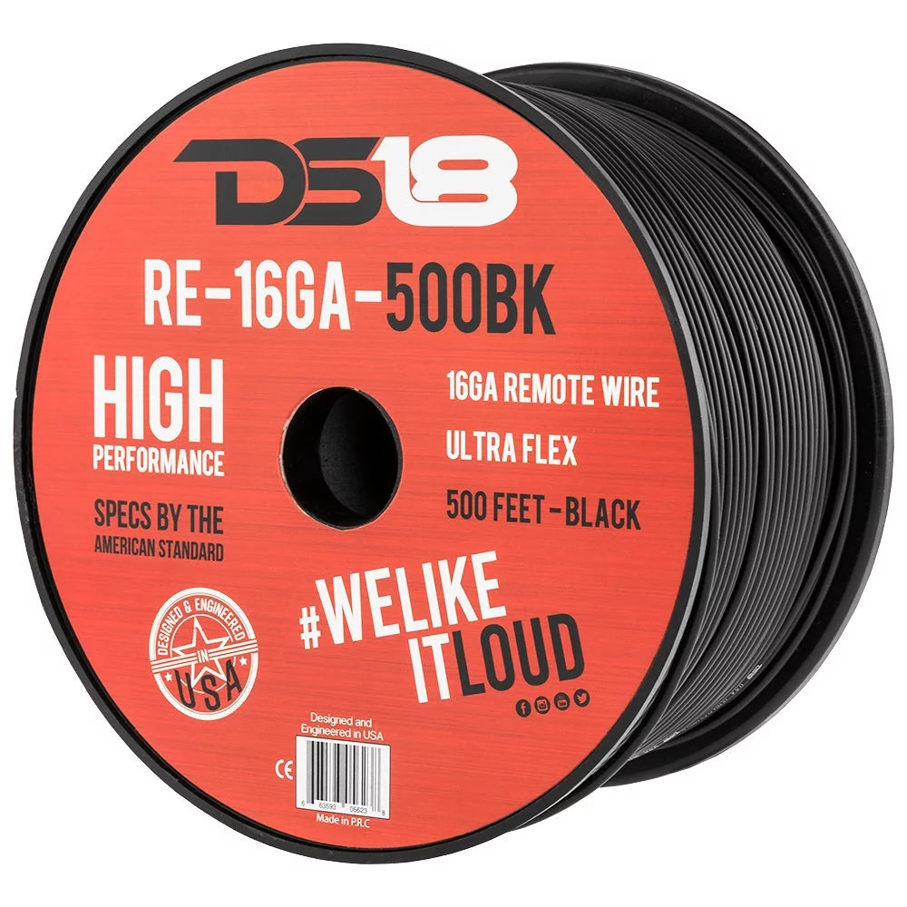 16 Gauge 500' Feet Red Primary Remote Wire 12V Auto Wiring Cable AWG Ultra Flex Spool A76393