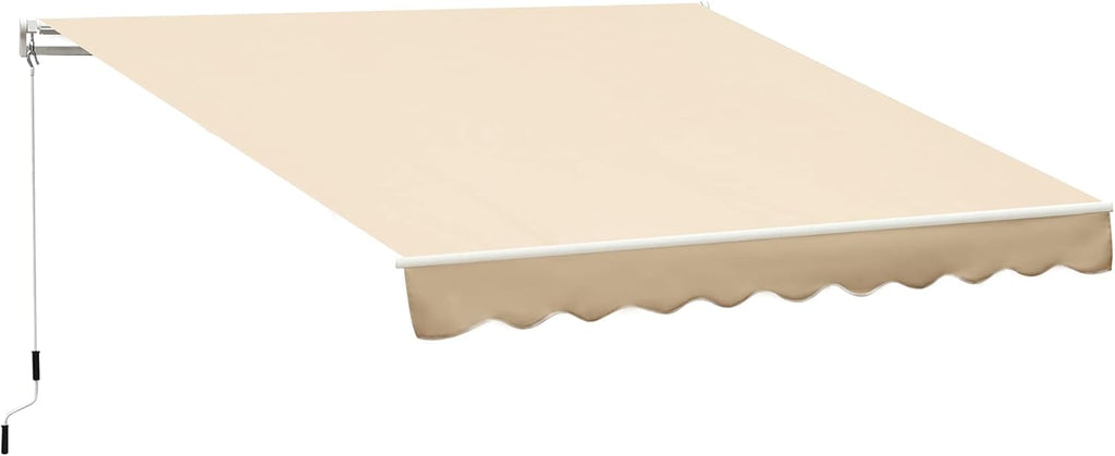 10' x 8' Manual Retractable Awning with UV Protection, Red Stripe W23570