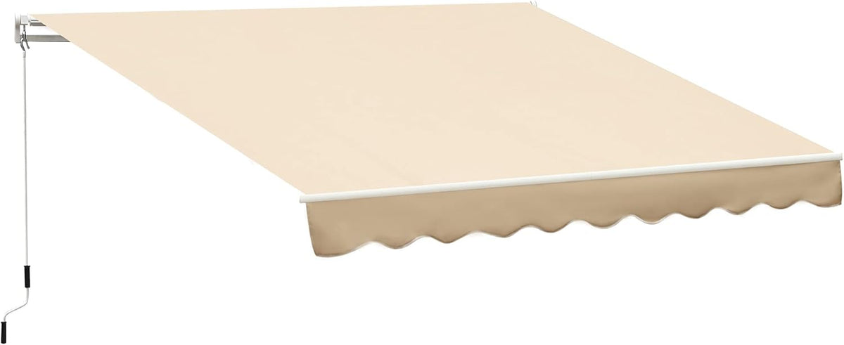 10' x 8' Manual Retractable Awning with UV Protection, Red Stripe W23570