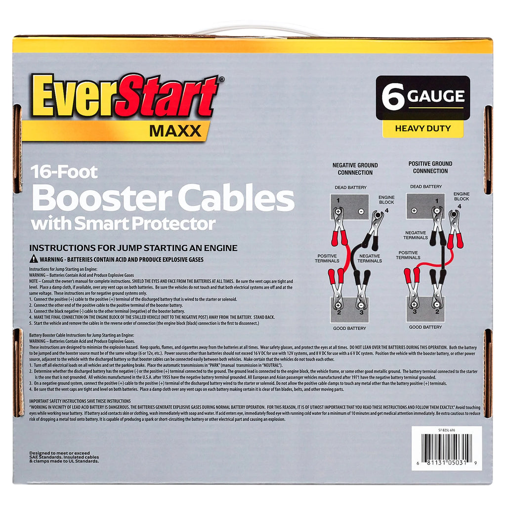 6-Gauge Heavy Duty 16-Foot Booster Cables K410