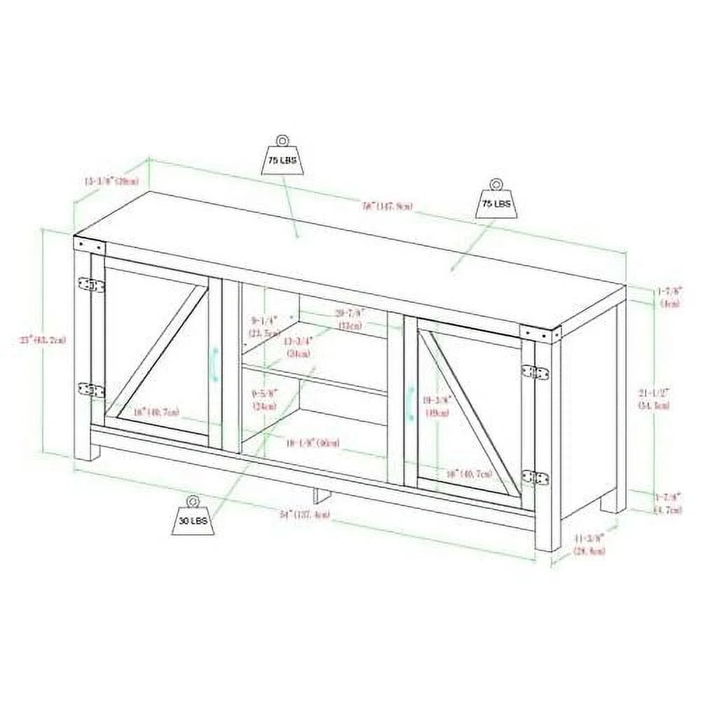 Rustic Wood TV Stand Up To 65" Brushed White Oak P768529