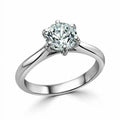 14K White Gold Moissanite Solitaire Engagement Ring S7698