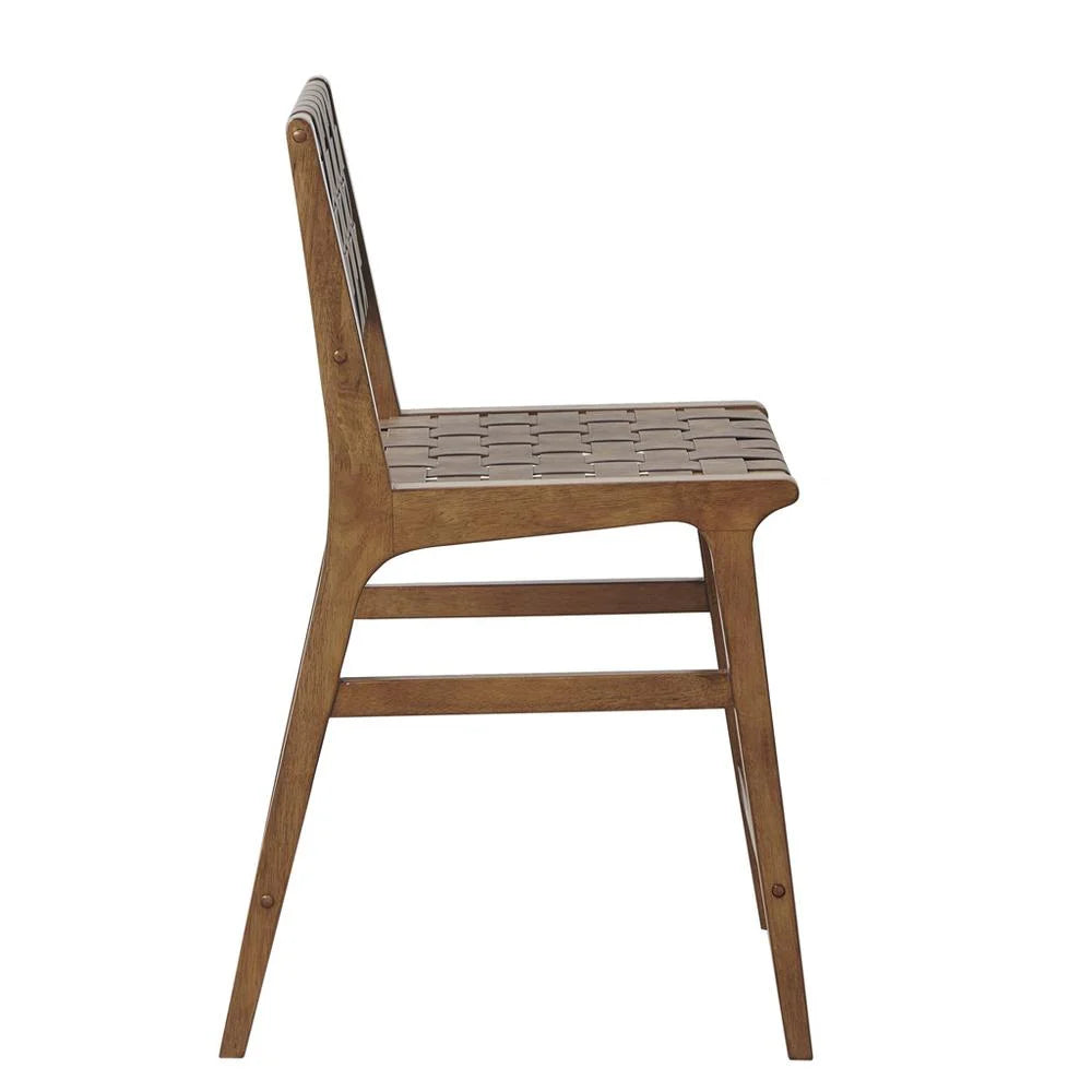 Faux Leather Woven Counter Stool 24"H Brown L252890